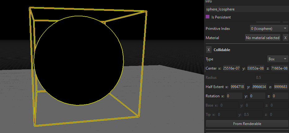 OBB from a sphere, after correction